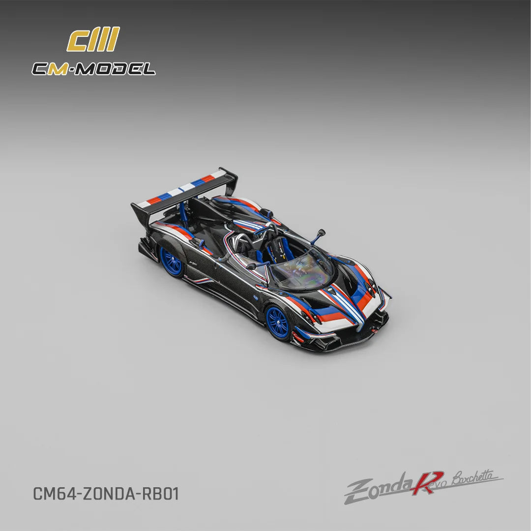 CM MODEL - 1:64 Pagani Zonda Revo Barchetta – Carbon Fiber Black