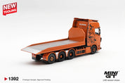 MINIGT 1/64 Scania 770S B8x4NA Hooklift Flatbed Orange