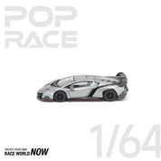 POP RACE 1/64 - LAMBORGHINI VENENO GRIGIO METALLURO