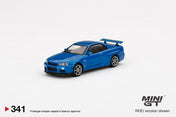 MINIGT 1:64 Nissan Skyline GT-R (R34) V-Spec Bayside Blue