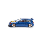 POP RACE 1:64 PANDEM CIVIC EG6 METALLIC BLUE WITH OPEN HOOD PR640174