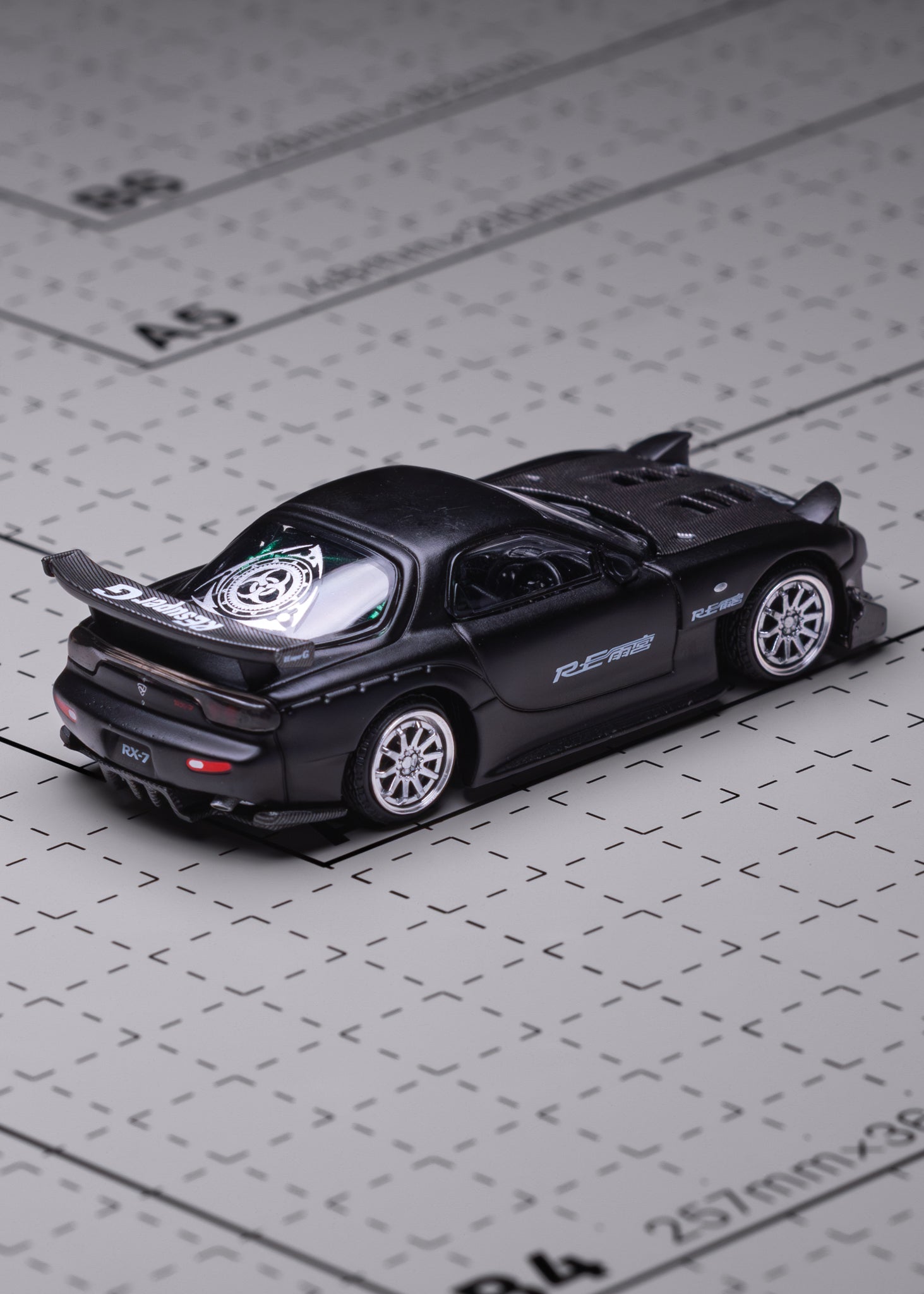 MAZDA RX7 RE-AMEMIYA - GUN METAL - POP RACE