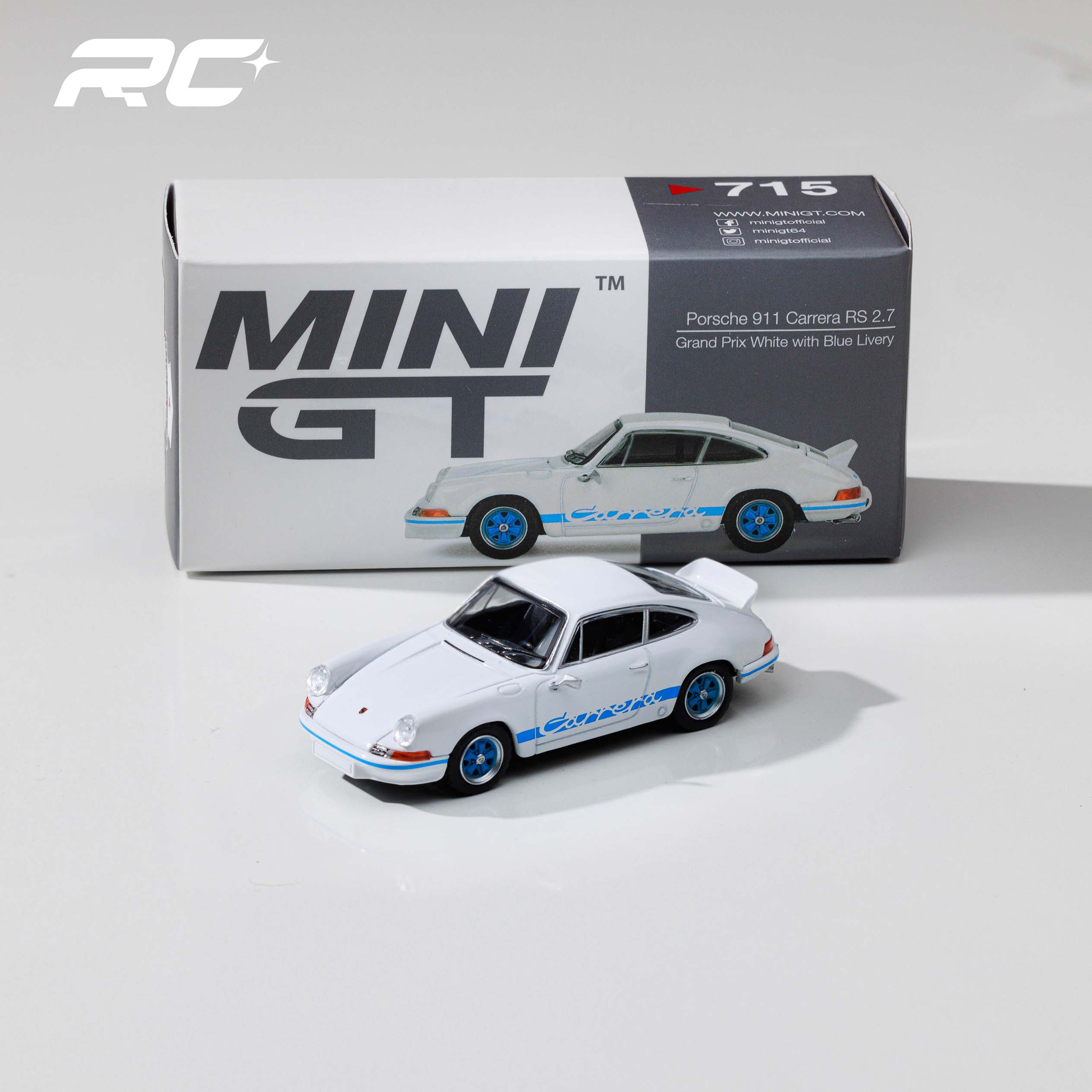 Porsche 911 Carrera RS 2.7 Grand Prix White with Blue Livery