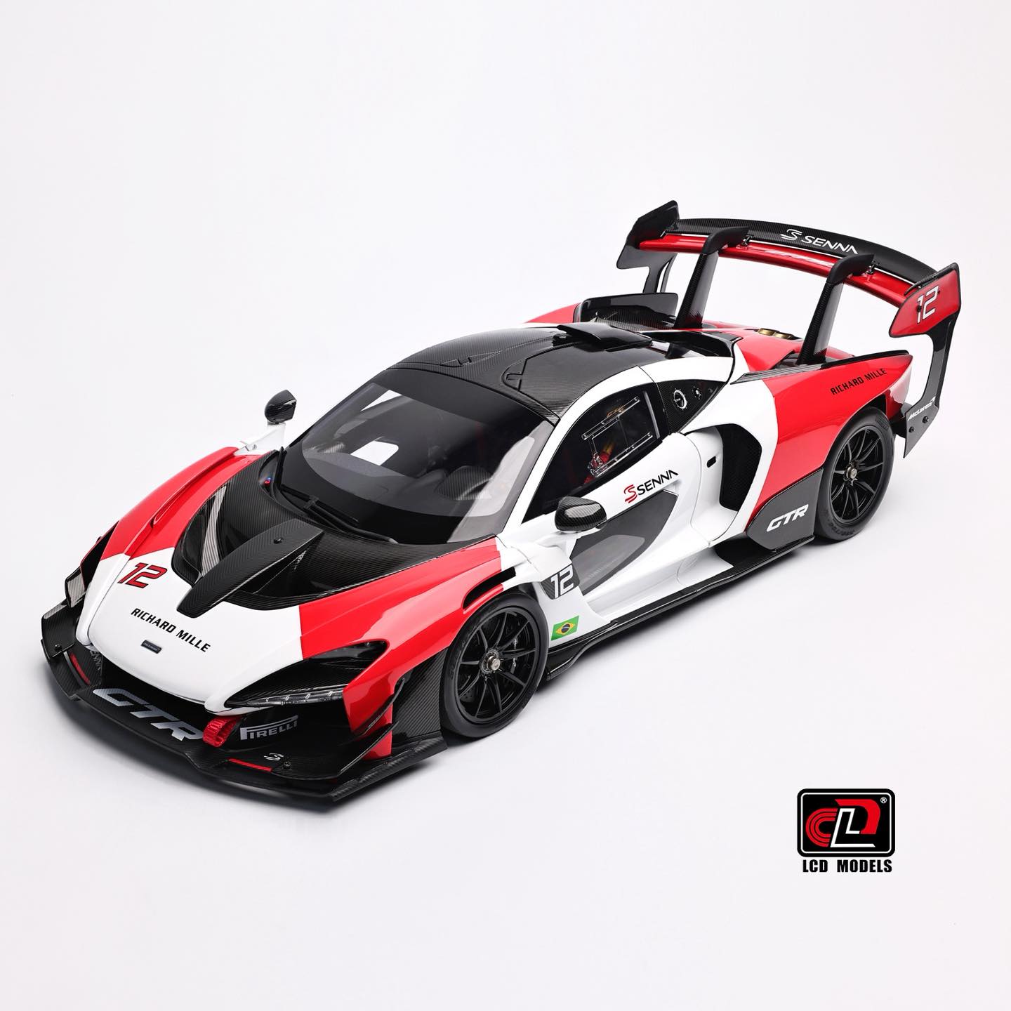 LCD Model 1/18 McLaren Senna GTR Red/White