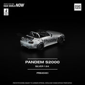 POP RACE 1:64 - PANDEM S2000 SILVER - NEW TOOLING