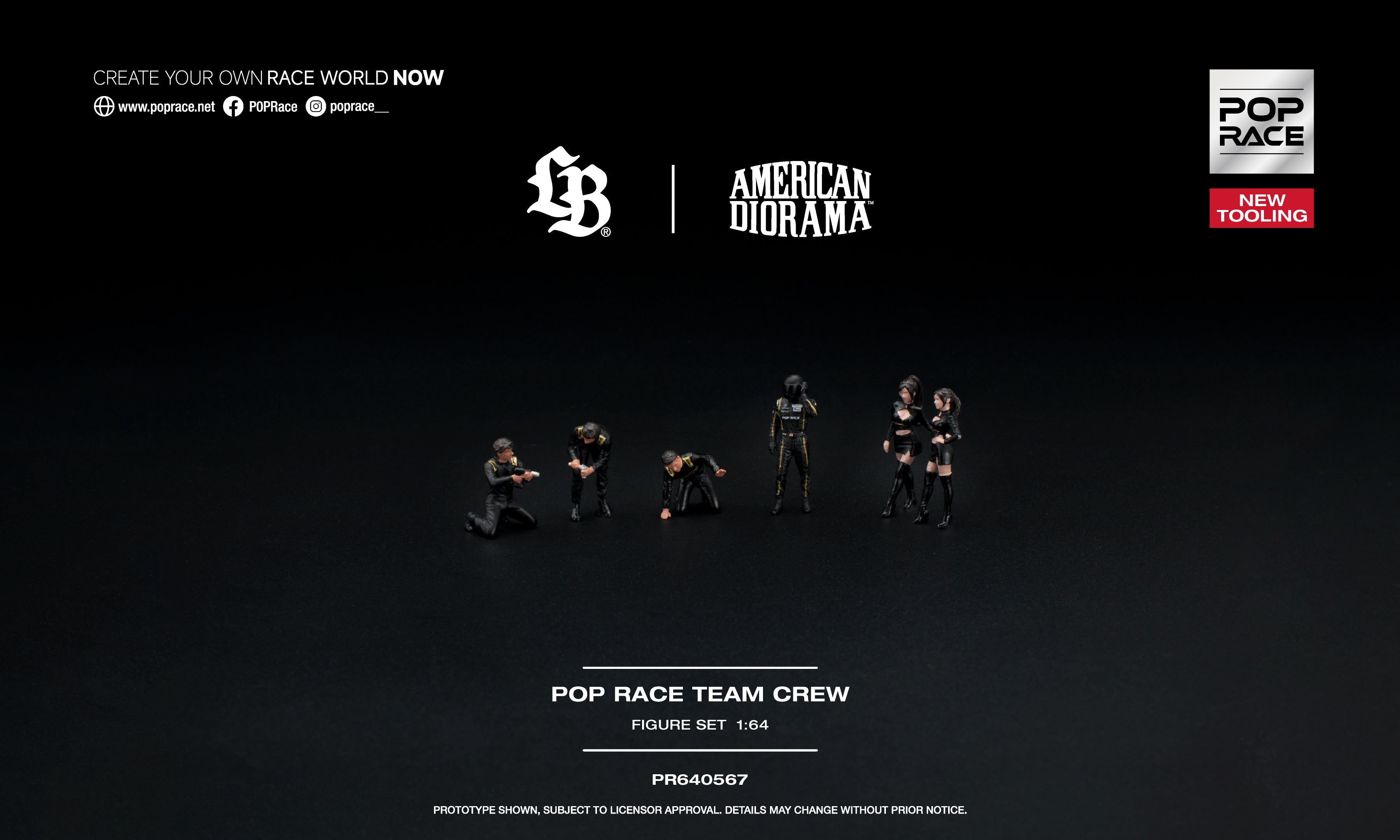 POP RACE 1/64 POP RACE TEAM CREW (6 Figures)