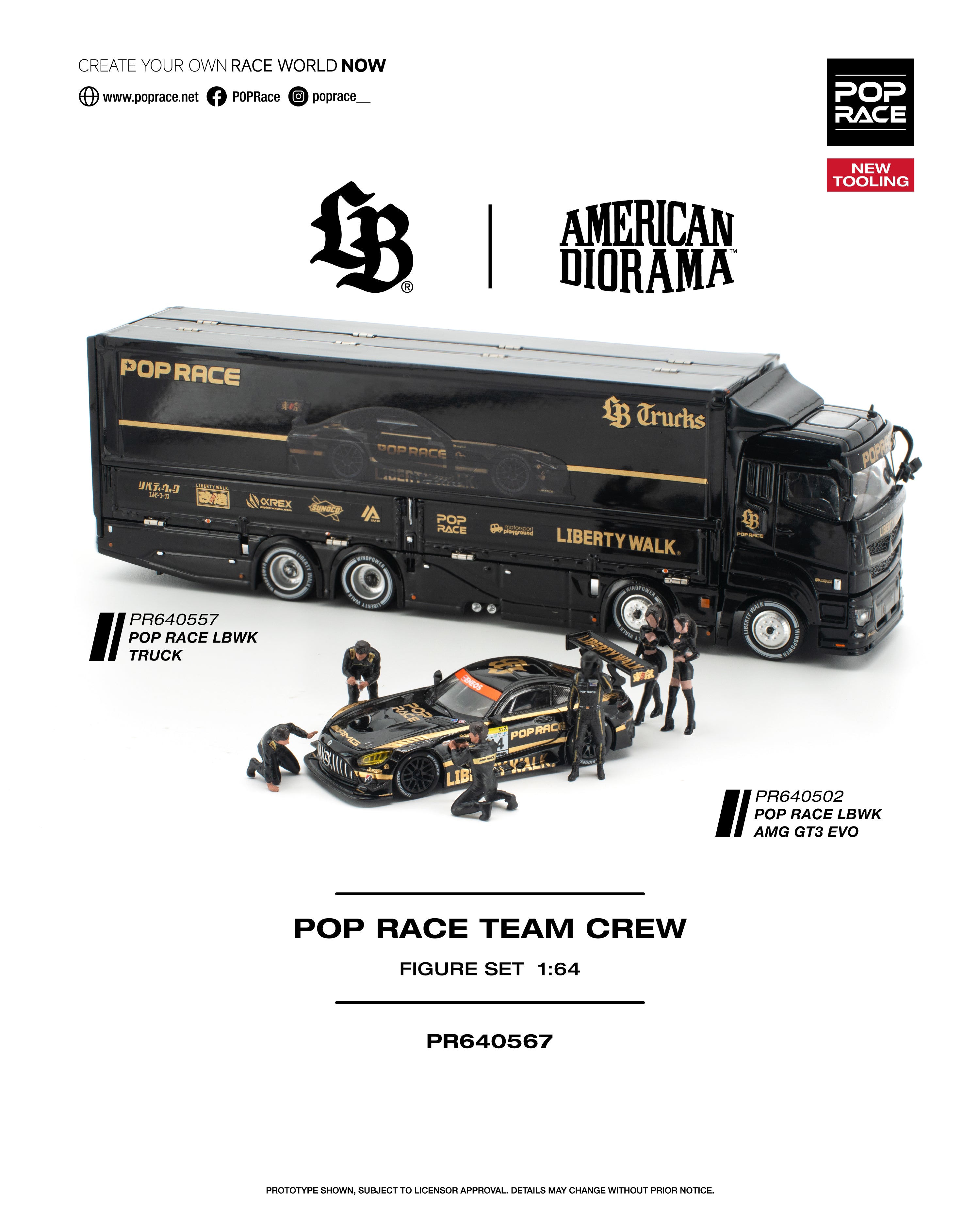 POP RACE 1/64 POP RACE TEAM CREW (6 Figures)