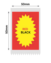 T50*70-105 Red and black text-explosion sticker