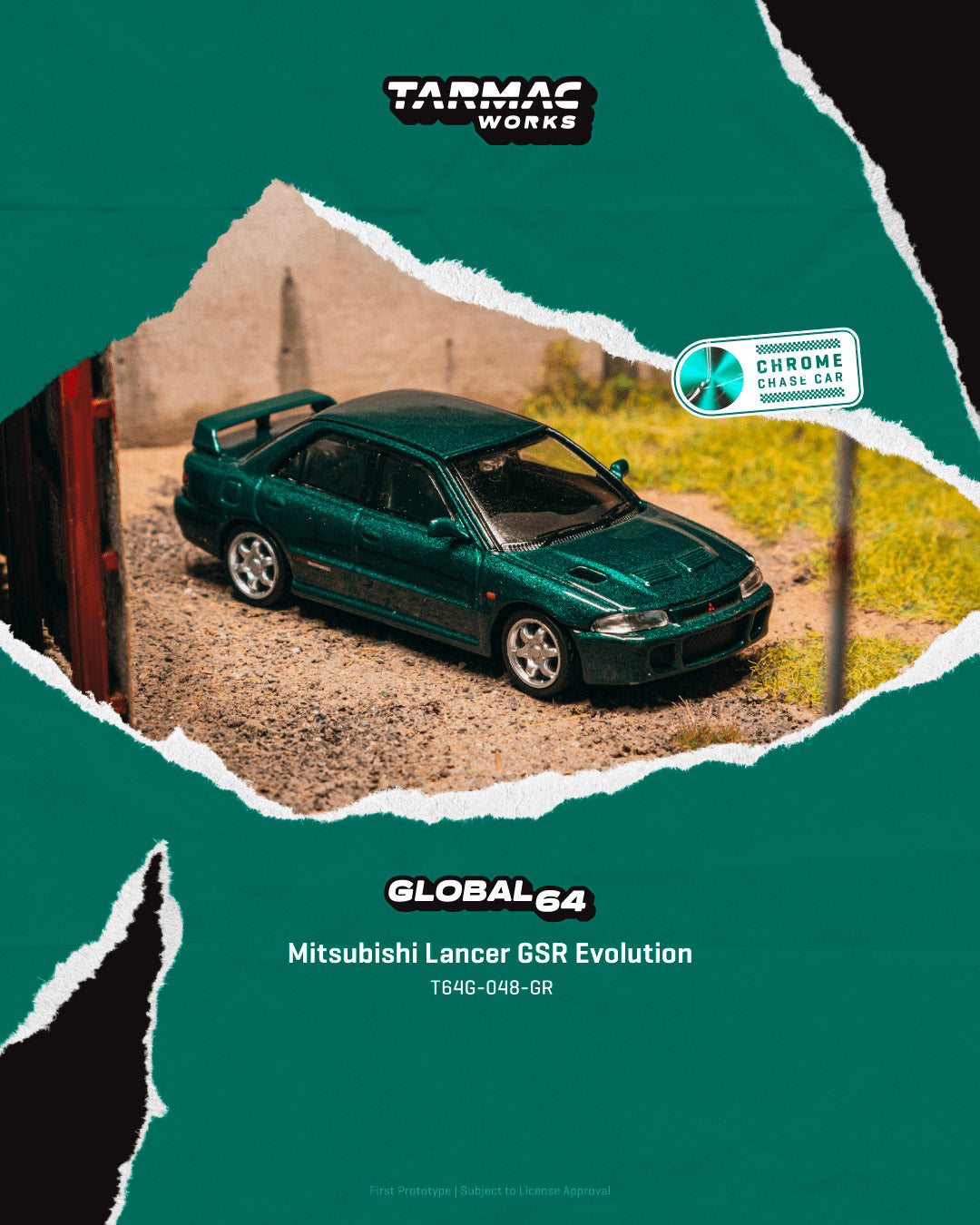 Tarmac Work 1/64 Mitsubishi Lancer GSR Evolution Green Metallic