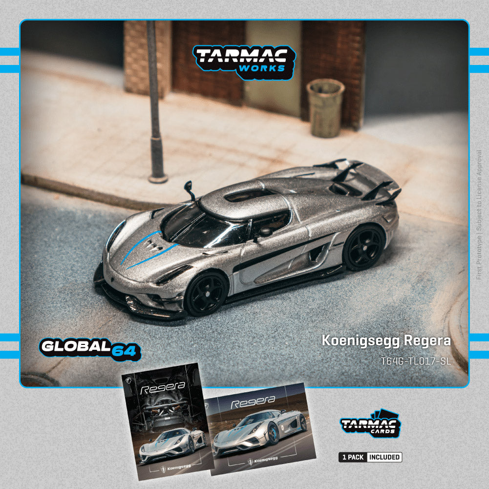 Tarmac Works - Koenigsegg Regera  Silver Metallic / Blue Accents
