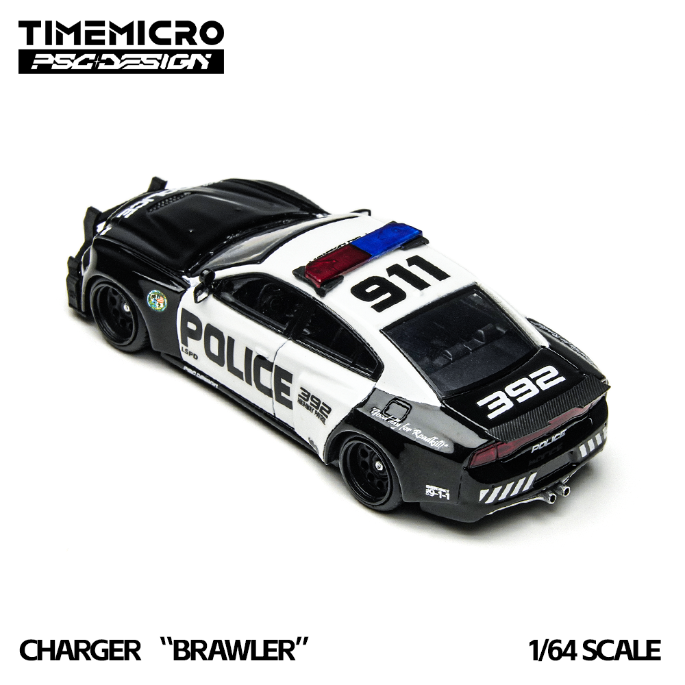 TimeMicro × PSC DESIGN - 1/64 Warhorse "Brawler" Charger LSPD Police Car Simulation Alloy Car Model