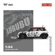 CC 1:64 BMW MINI COOPER LUBUBU painted simulation alloy car model