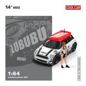 CC 1:64 BMW MINI COOPER LUBUBU painted simulation alloy car model