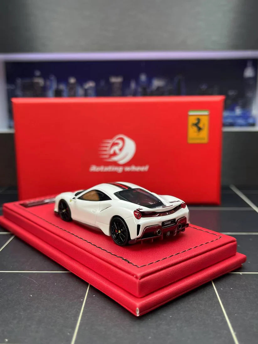 Rotating wheel 1:64 high-end resin collectible model Ferrari 488 Pista, limited edition of 99&nbsp;