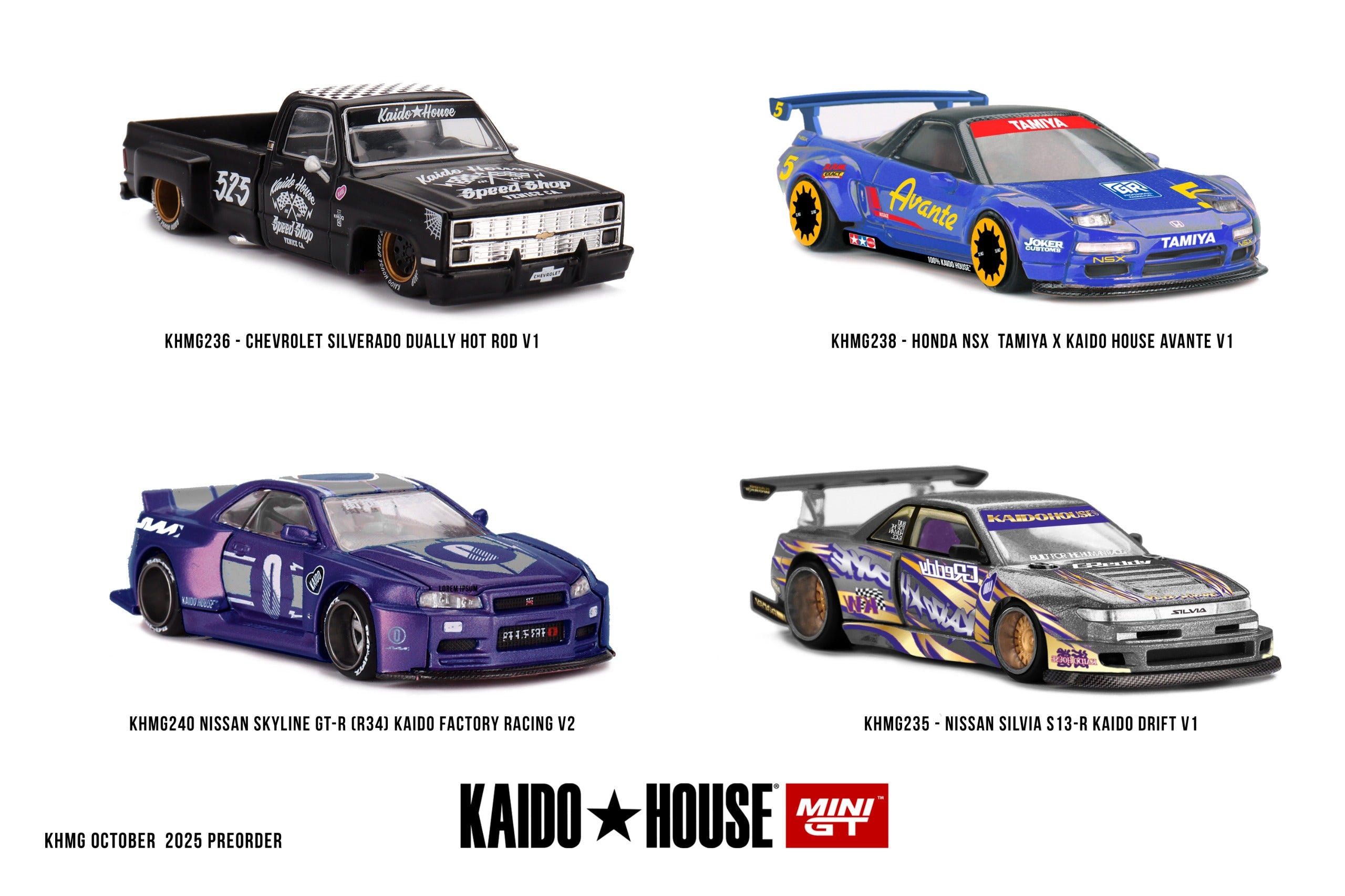 KaidoHouse x Mini GT Nissan Silvia S13-R KAIDO DRIFT V1 KHMG235