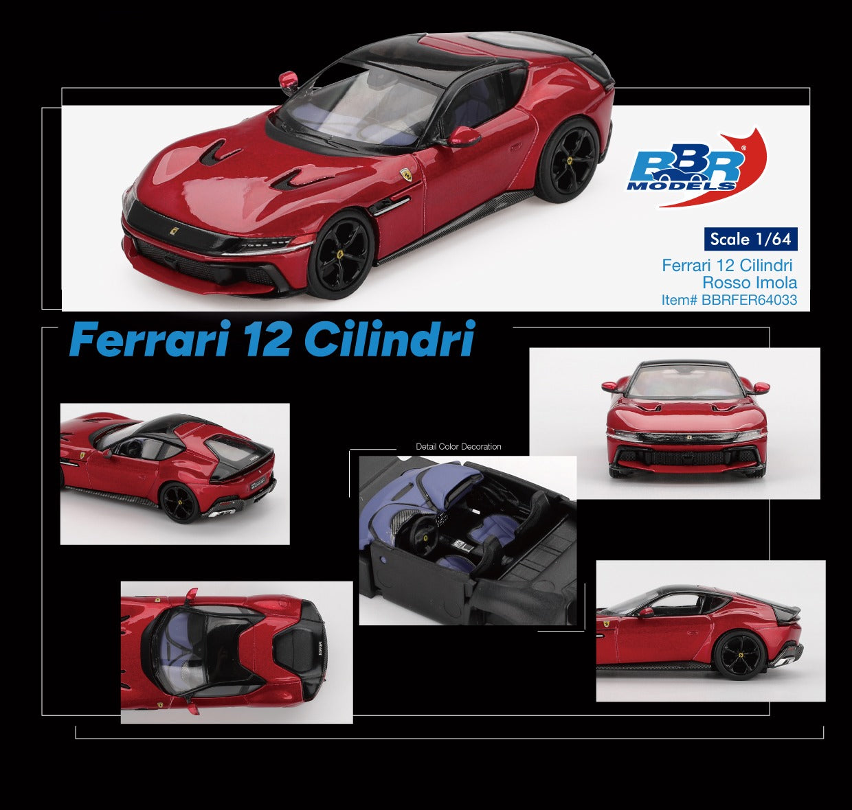 BBRFER64033 * Ferrari 12 Cilindri Rosso Imola